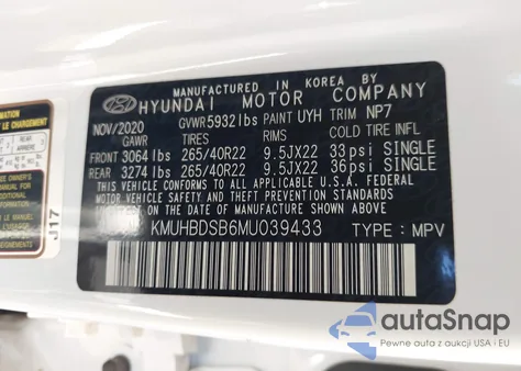 2021 Genesis Gv80 2.5T Awd from USA, damaged, VIN KMUHBDSB6MU039433